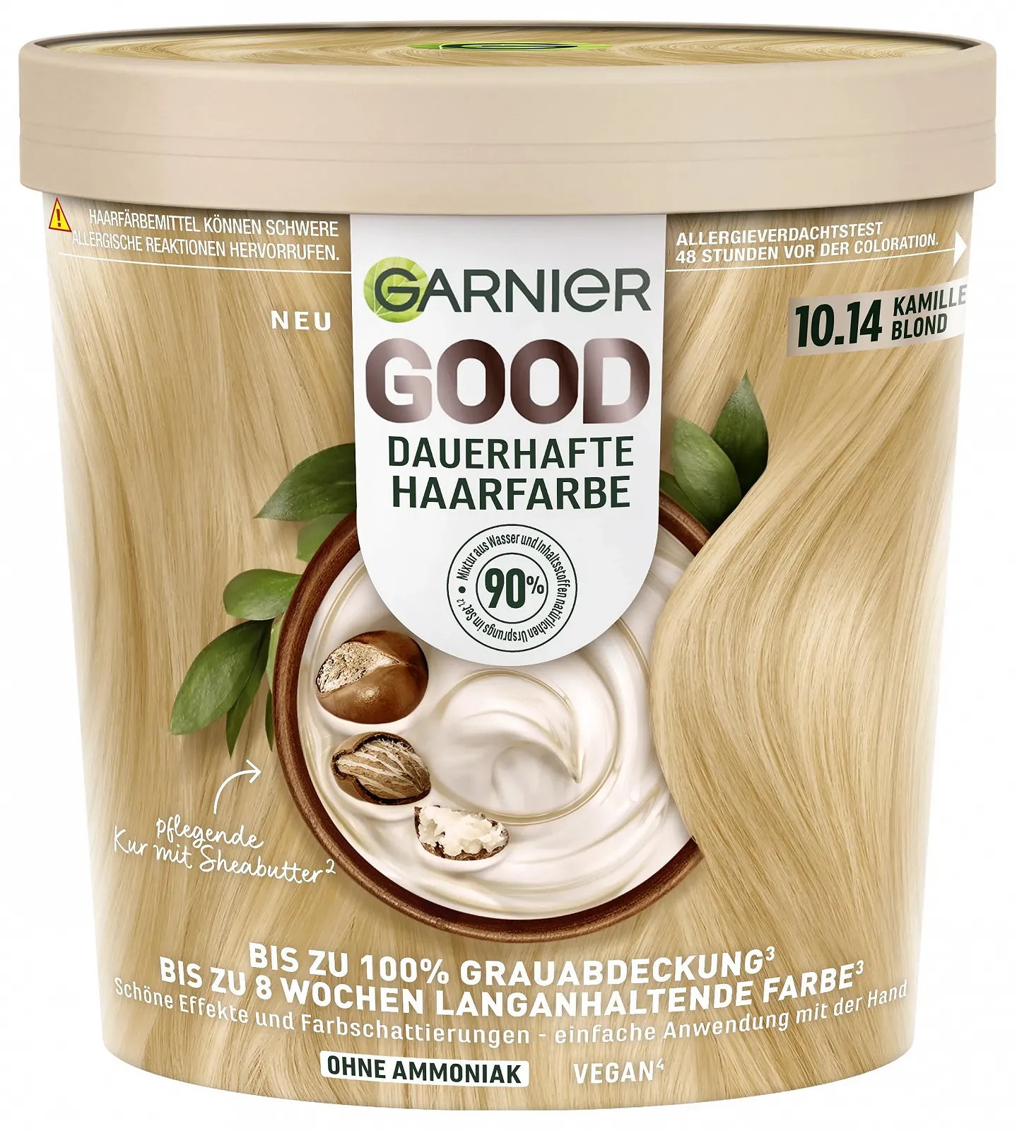Фарба для волосся Garnier Good Стійка 10.14 Ромашковий блонд, без аміаку, веганська формула, до 100% покриття сивини, тривалий колір, фото №1