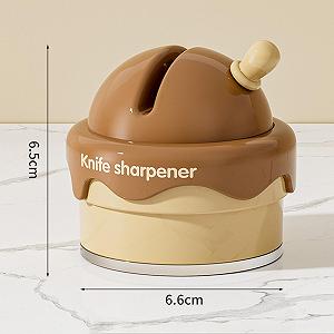 Точилка для ножей с керамическим лезвием Компактная Коричневая synthetic.ua - Фото 1