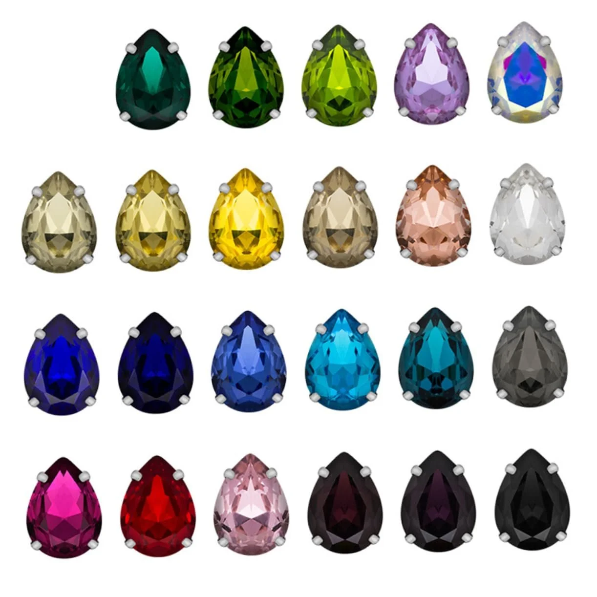 Стрази пришивні скляні Sewacc у формі краплі для одягу, 150 шт., фото №4