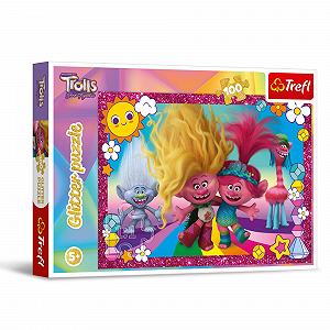 Пазл Trefl Trolls Band Together Glittering Trolls 100 деталей блестящий - Фото 1