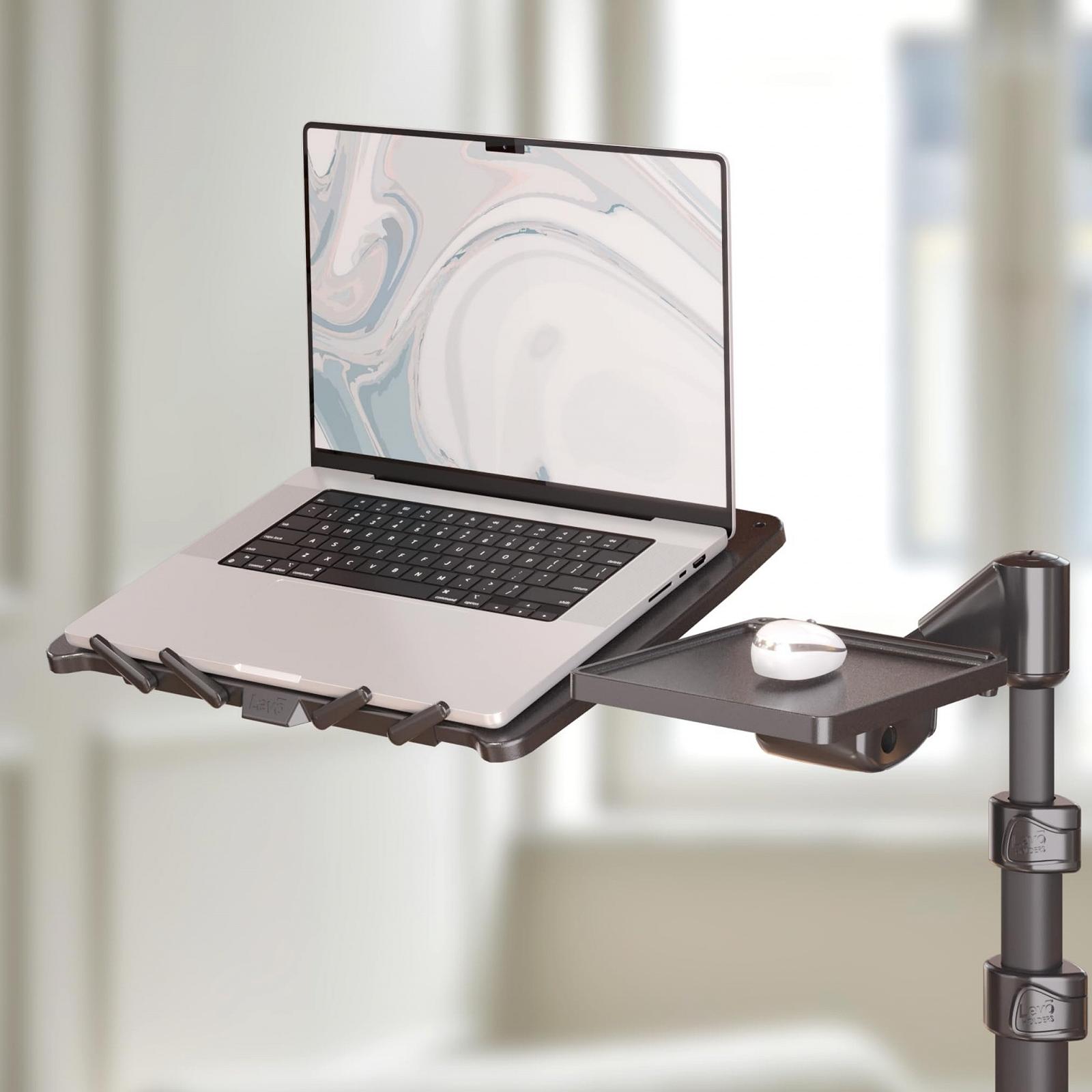 Підставка для ноутбука Levo Deluxe G2-801 з підставкою для миші Стильний дизайн Gunmetal і Black, регулювання висоти, обертання на 360
градусів, фото №6