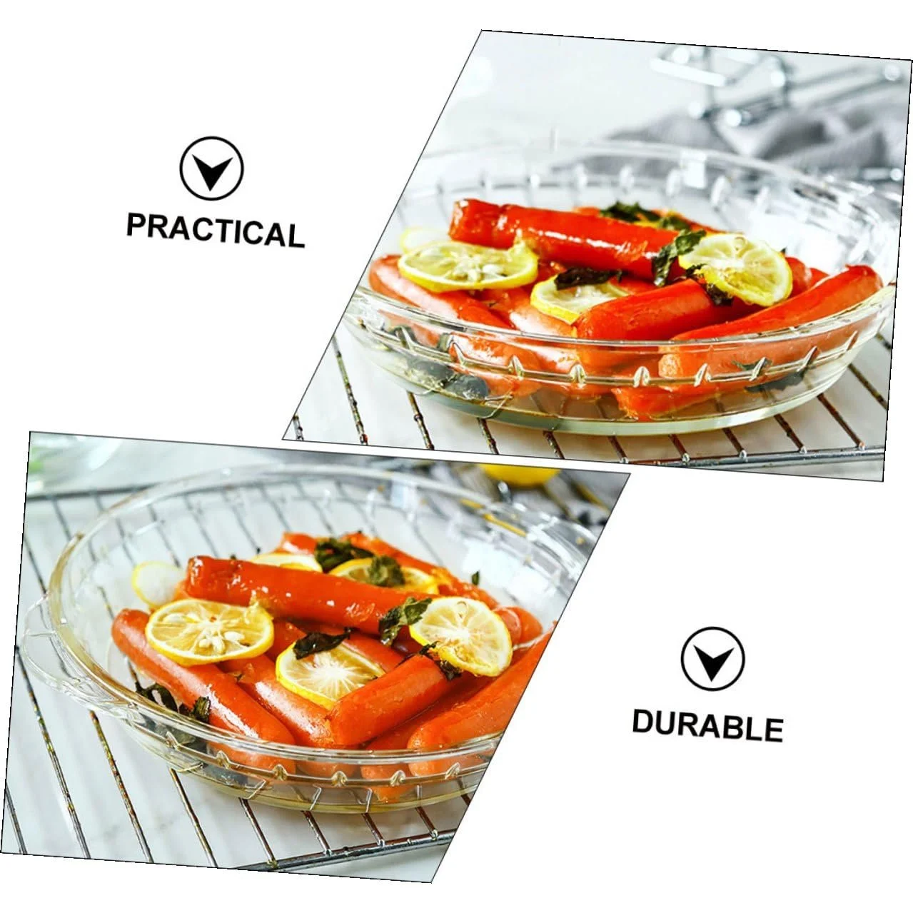 Форми для запікання Набір 2 шт. Скляні Термостійкі Прозорі, фото №9 Форми для запікання Набір 2 шт. Скляні Термостійкі Прозорі, фото №9