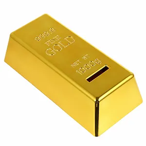 Скарбничка BESPORTBLE Gold Bar Plastic Золота 6,6 x 3 x 1,8 дюйма - Фото 1