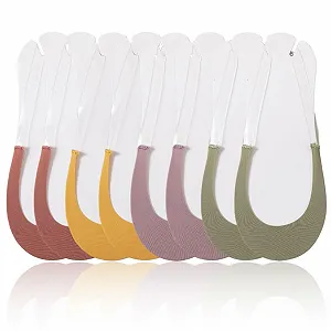 Шкарпетки-слідки жіночі, 4 пари, дихаючі, для туфель, низькі, невидимі, з прозорим TPU (B) - Фото 1