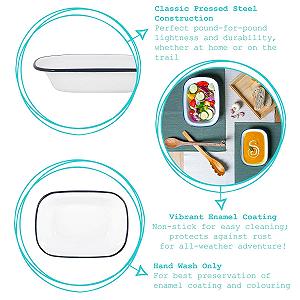 Набор посуды Argon Tableware для пирога, 2 шт., эмаль, сталь, для кемпинга, 2 размера, белый, синий synthetic.ua - Фото 1