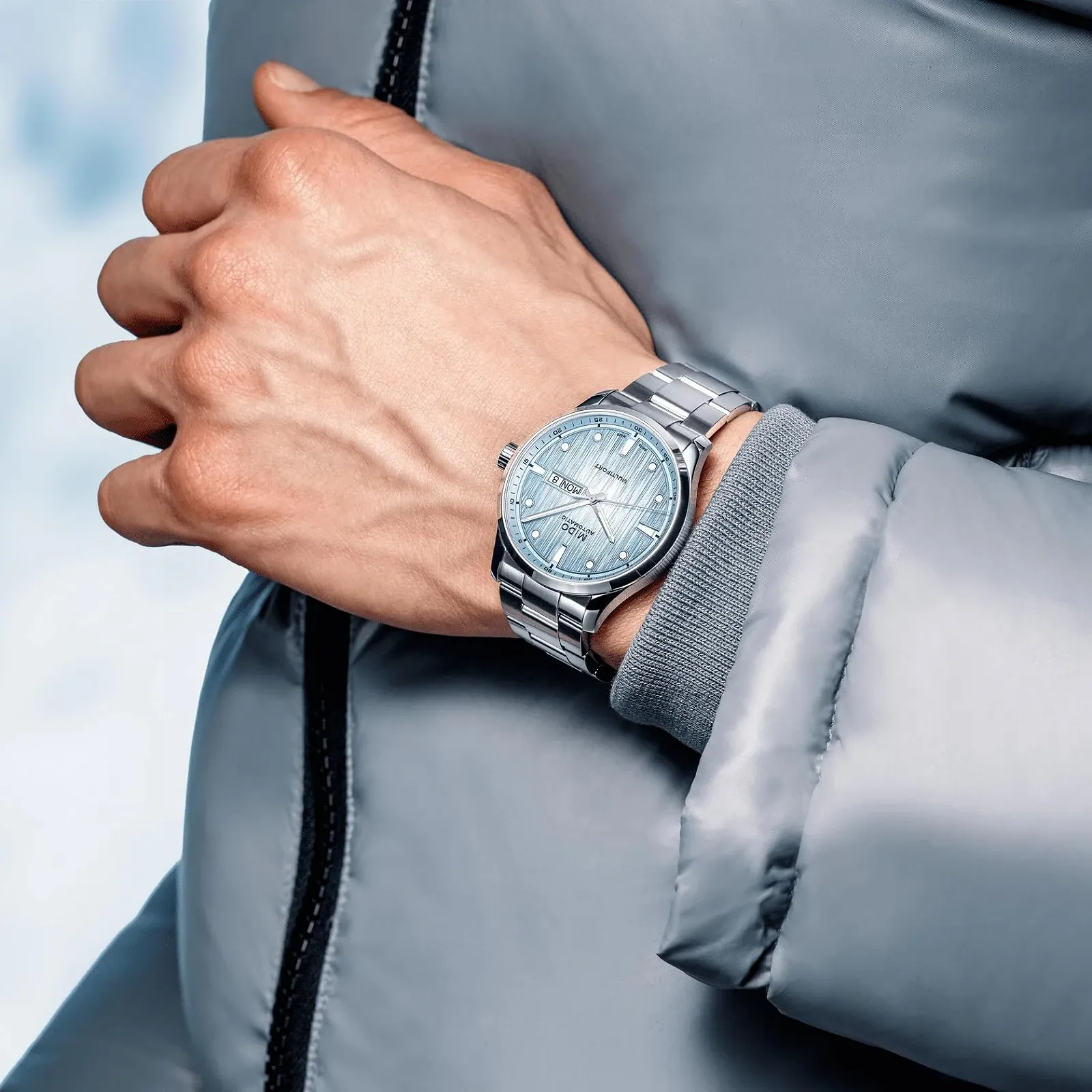 Часы автоматические MIDO Multifort M Freeze Мужские Синий циферблат, корпус 42 мм M0384301104100, фото №4 Часы автоматические MIDO Multifort M Freeze Мужские Синий циферблат, корпус 42 мм M0384301104100, фото №4