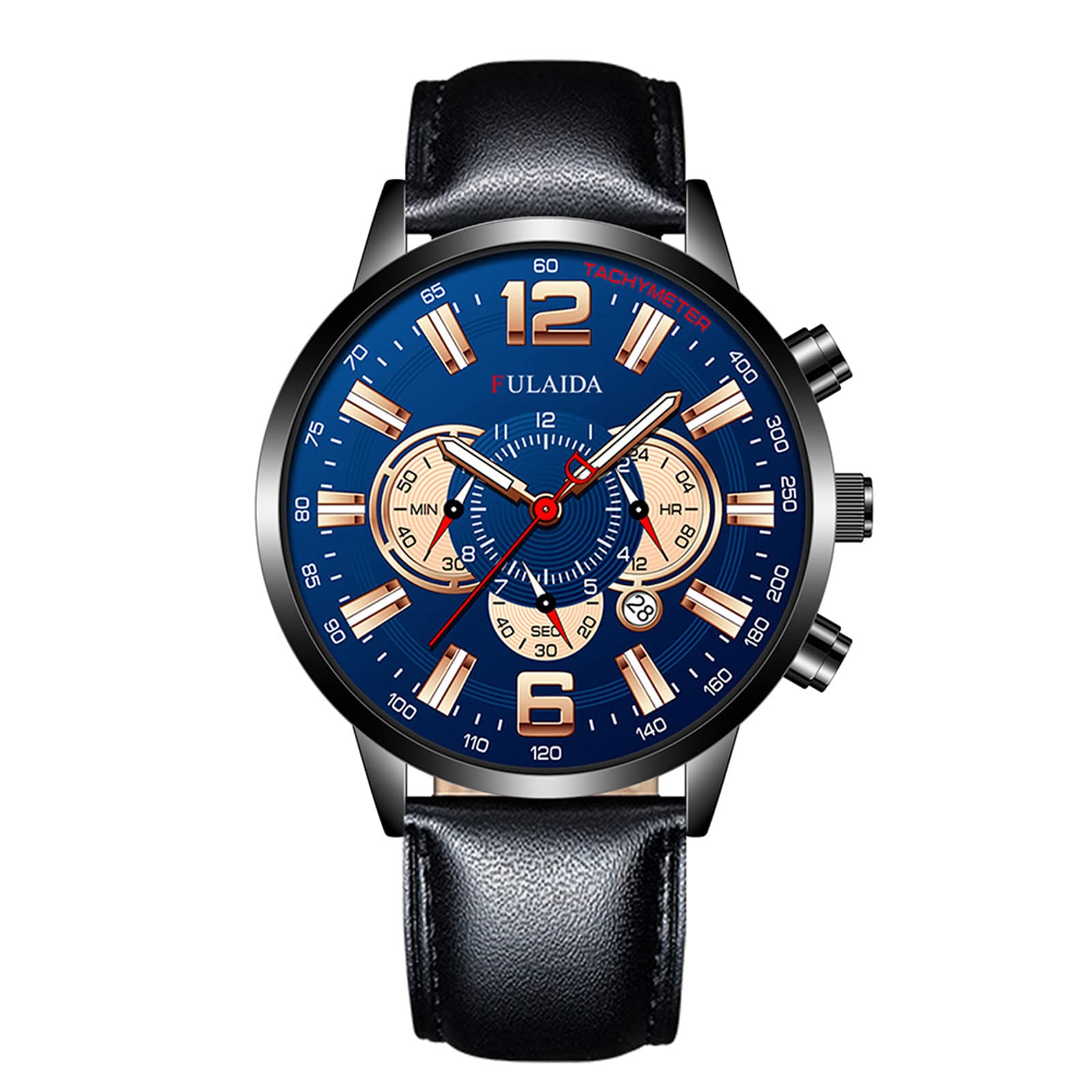 Мужские часы Generisch Кварцевые Аналоговые Широкие Черный Кожаный Ремешок, фото №1 Мужские часы Generisch Кварцевые Аналоговые Широкие Черный Кожаный Ремешок, фото №1