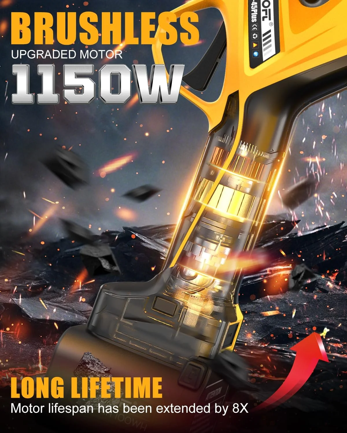 Секатор акумуляторний SWANSOFT PRU45-PLUS, 45 мм 25 V 1150 W, фото №4