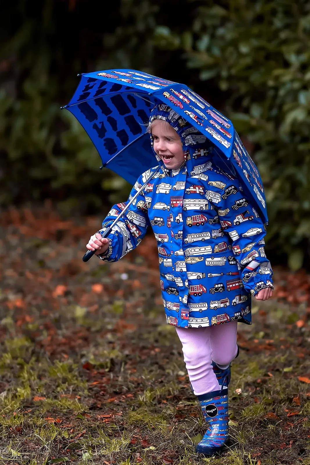 Детский дождевик Fringoo, меняющий цвет, Неоновые акценты, Разноцветный, фото №7