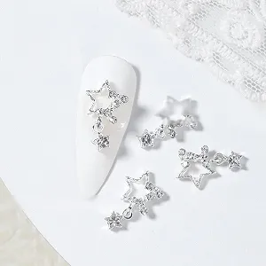 Подвески для ногтей Звезда, 3D стразы, милые кристаллы, серебряные маленькие драгоценные камни для ногтей, украшения для ногтей, 20 шт synthetic.ua - Фото 1