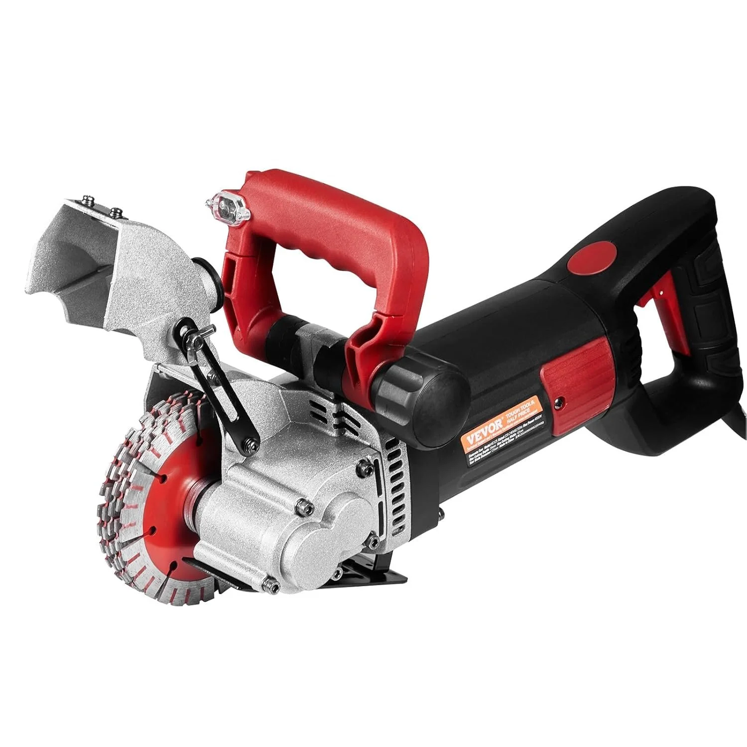 Електричний штроборіз VEVOR K1331 / 4800 Вт / 125 мм диск / 6500 об/хв / Червоний-чорний, фото №4