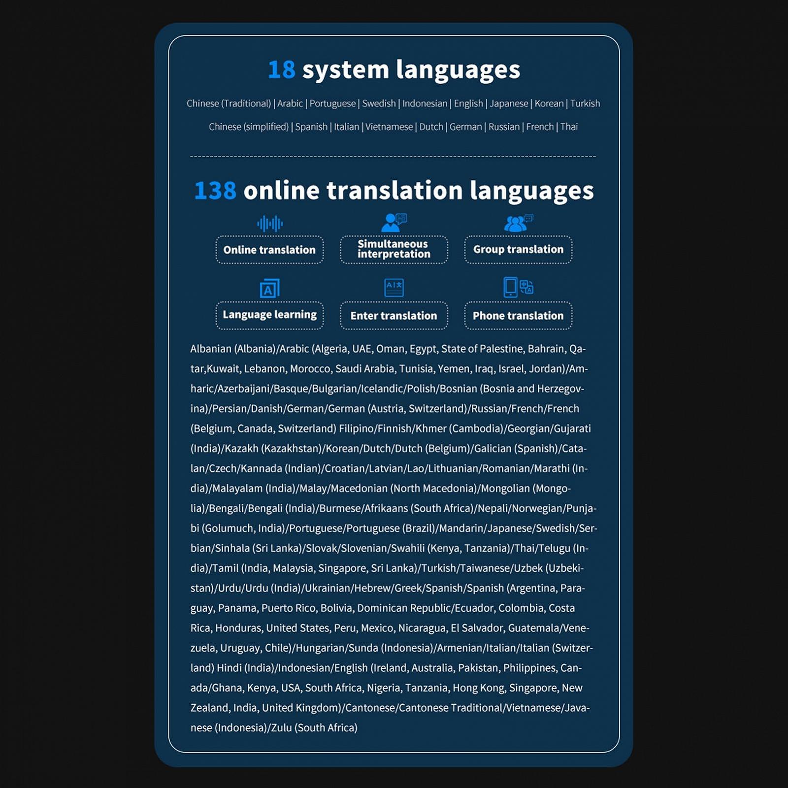 Устройство-переводчик для 138 языков, мгновенный 2024, устройство для перевода с сенсорным экраном 3,97 дюйма, двухсторонний реального времени, голосовой переводчик AI для бизнеса, обучения, путешествий, фото №4