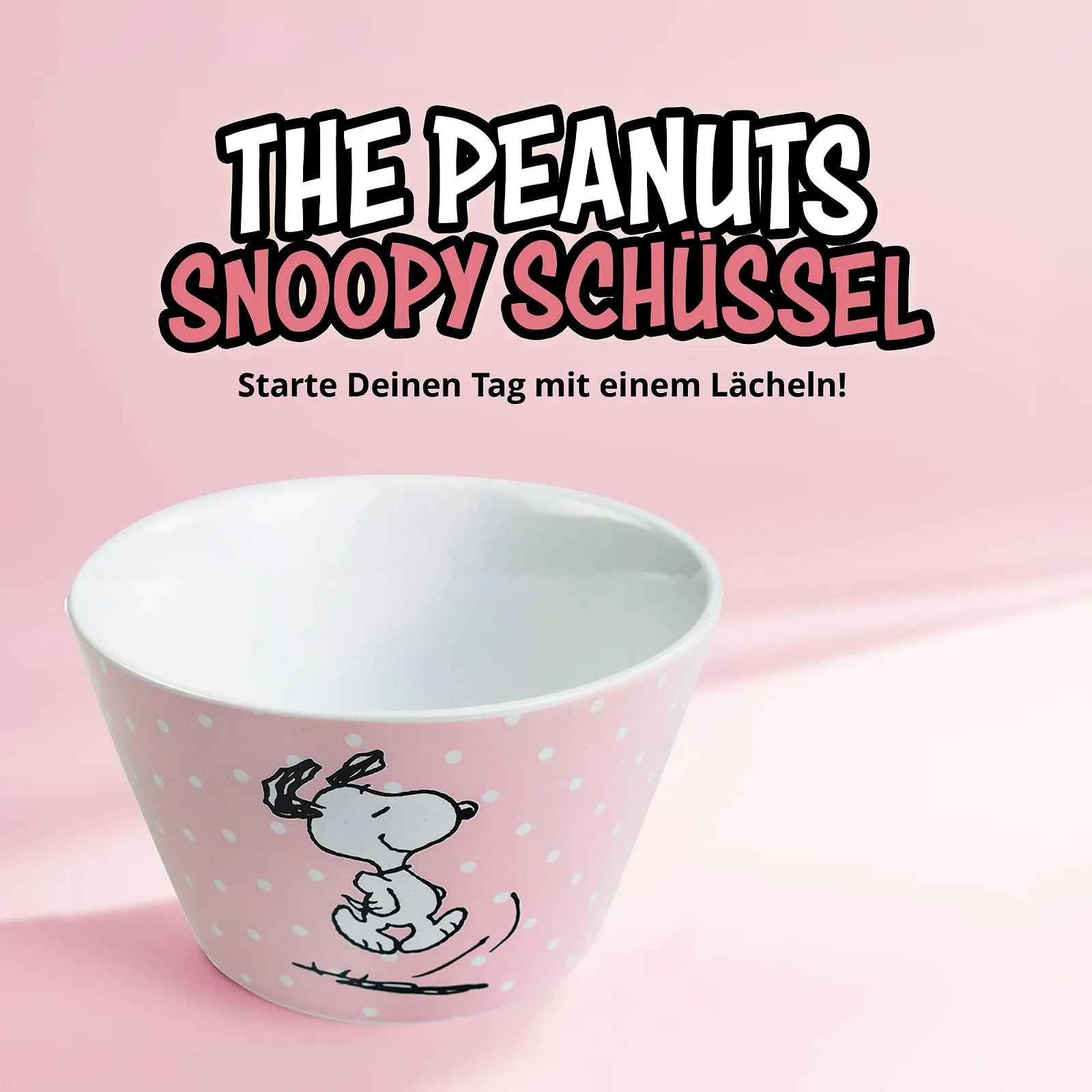Миска United Labels The Peanuts Snoopy 500 мл Розовая в горошек, фото №2