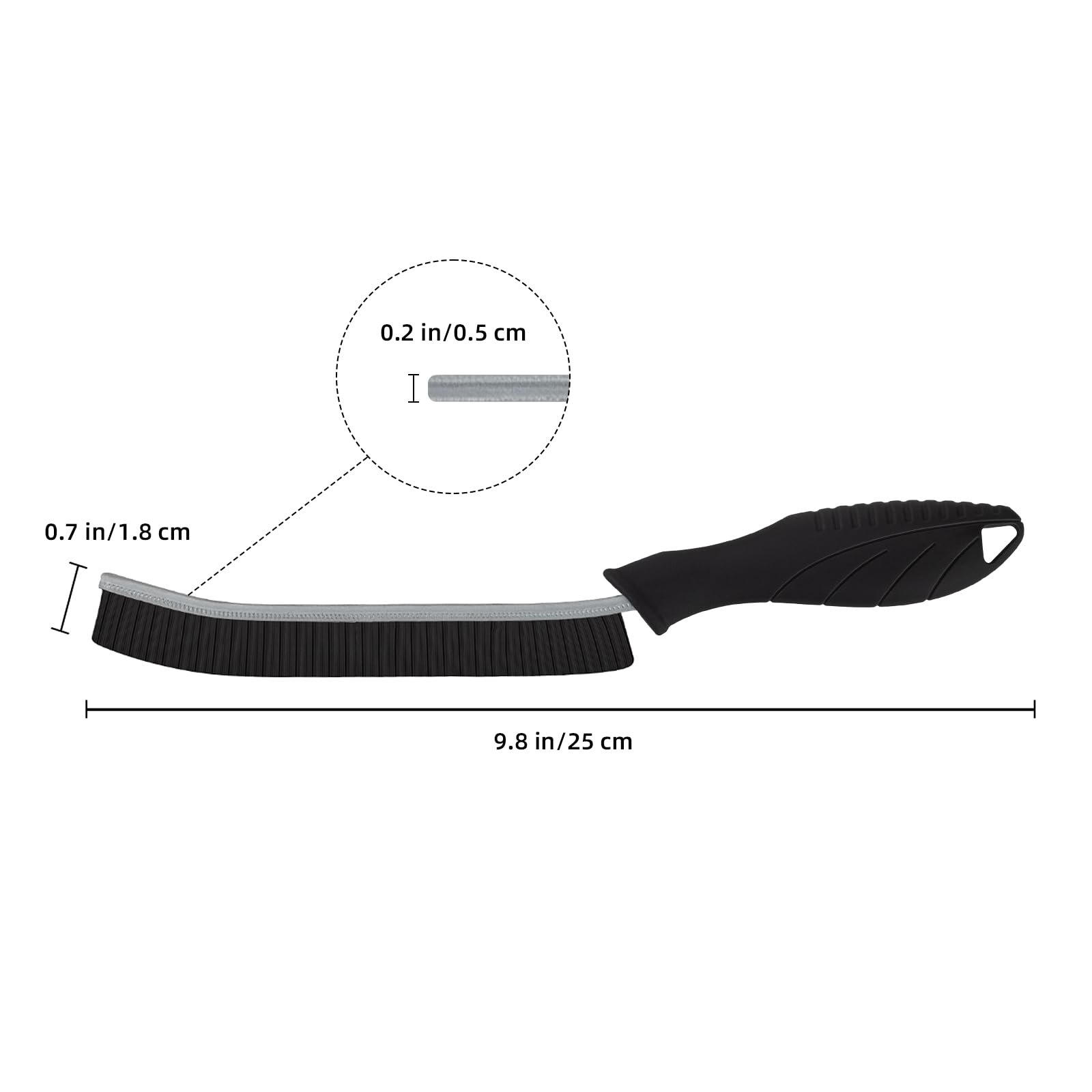 Щетка для чистки углов и стыков FOOGWEE Pure Clean жесткая щетина узкая 6 шт. Black, фото №7