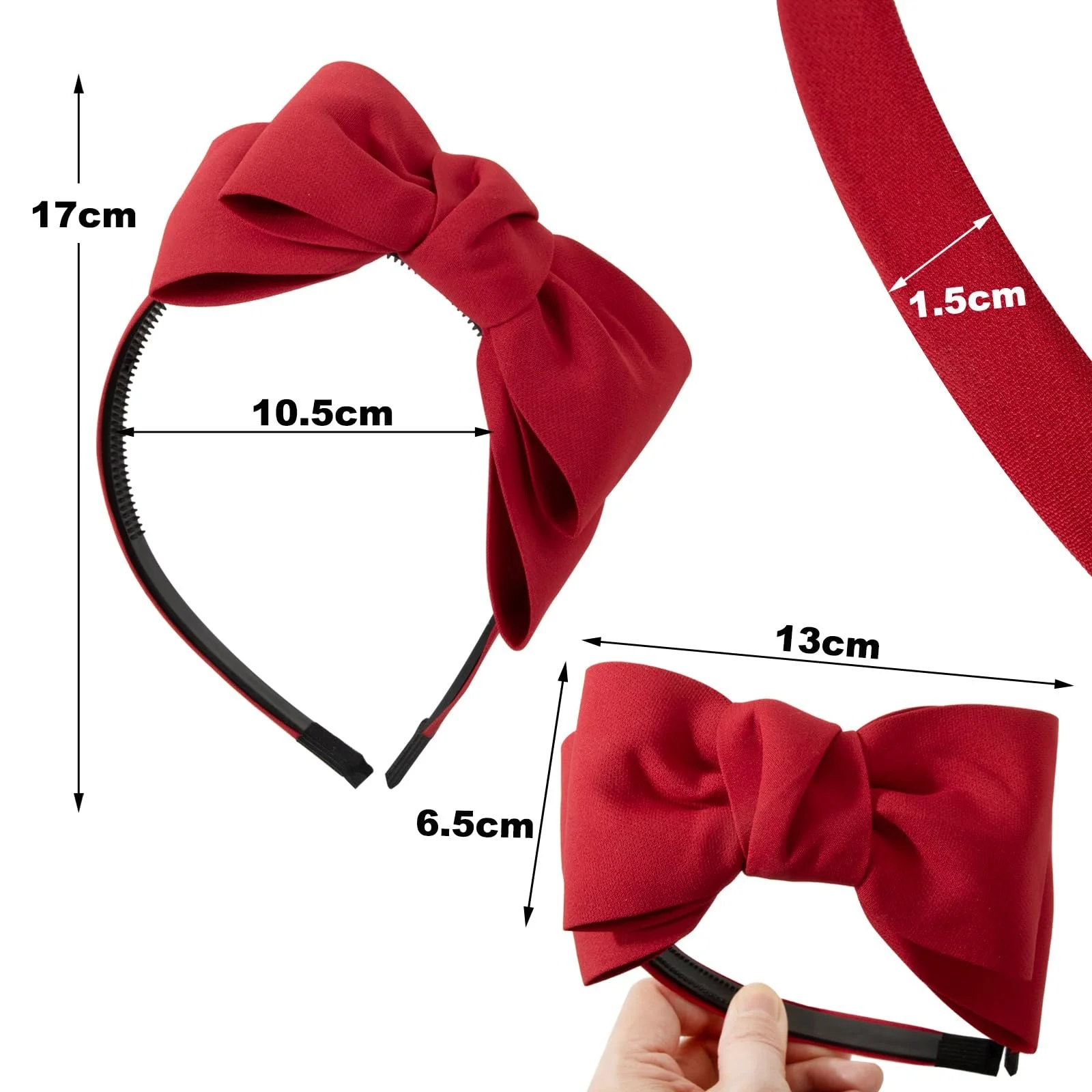 Набір Обруч для волосся Бант Чорний і Червоний, фото №2