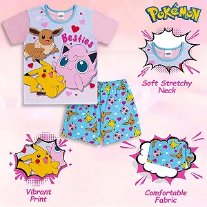 Пижама для девочек Pok
inmon Pikachu & Eevie synthetic.ua - Фото 1