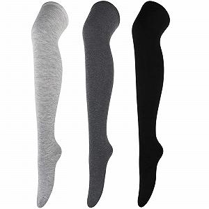 Гольфы DRESHOW Overknee 3 пары Вязаные Полосатые Носки - Фото 1