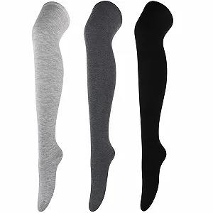 Гольфы DRESHOW Overknee 3 пары Вязаные Полосатые Носки - Фото 1