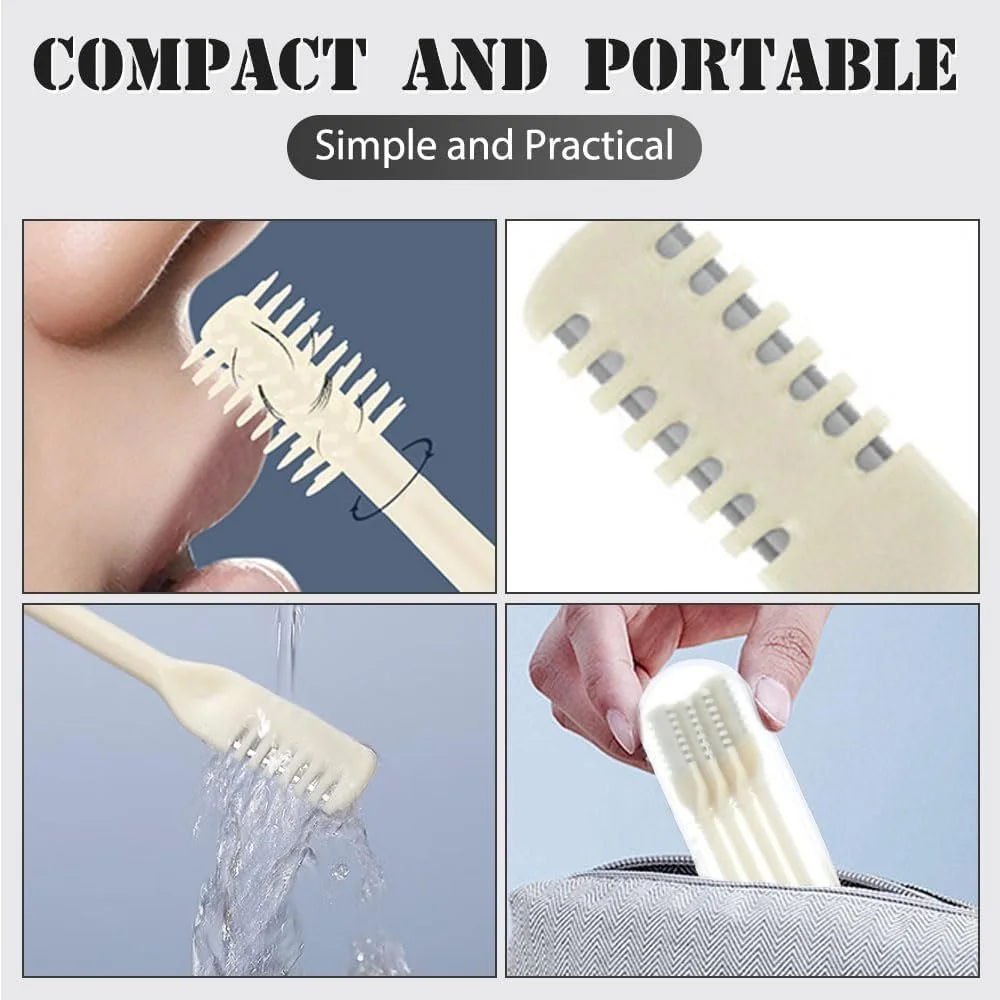 Триммер для носовых волос Double-Sided Nose Hair Knife Manual Rotating 2-in-1 Nose Hair Cleaner Black Упаковка из 3 штук, фото №5