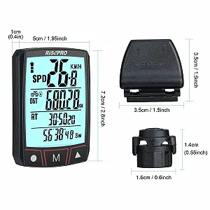 Велокомпьютер RISEPRO Wireless Waterproof Multifunctional Backlit LCD Black synthetic.ua - Фото 1