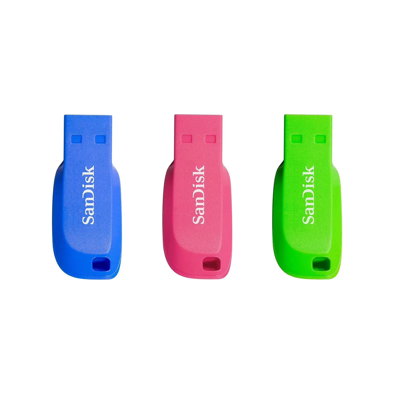 USB-накопичувач SanDisk Cruzer Blade 32GB 3 шт. Синій/Рожевий/Зелений, фото №4 USB-накопичувач SanDisk Cruzer Blade 32GB 3 шт. Синій/Рожевий/Зелений, фото №4