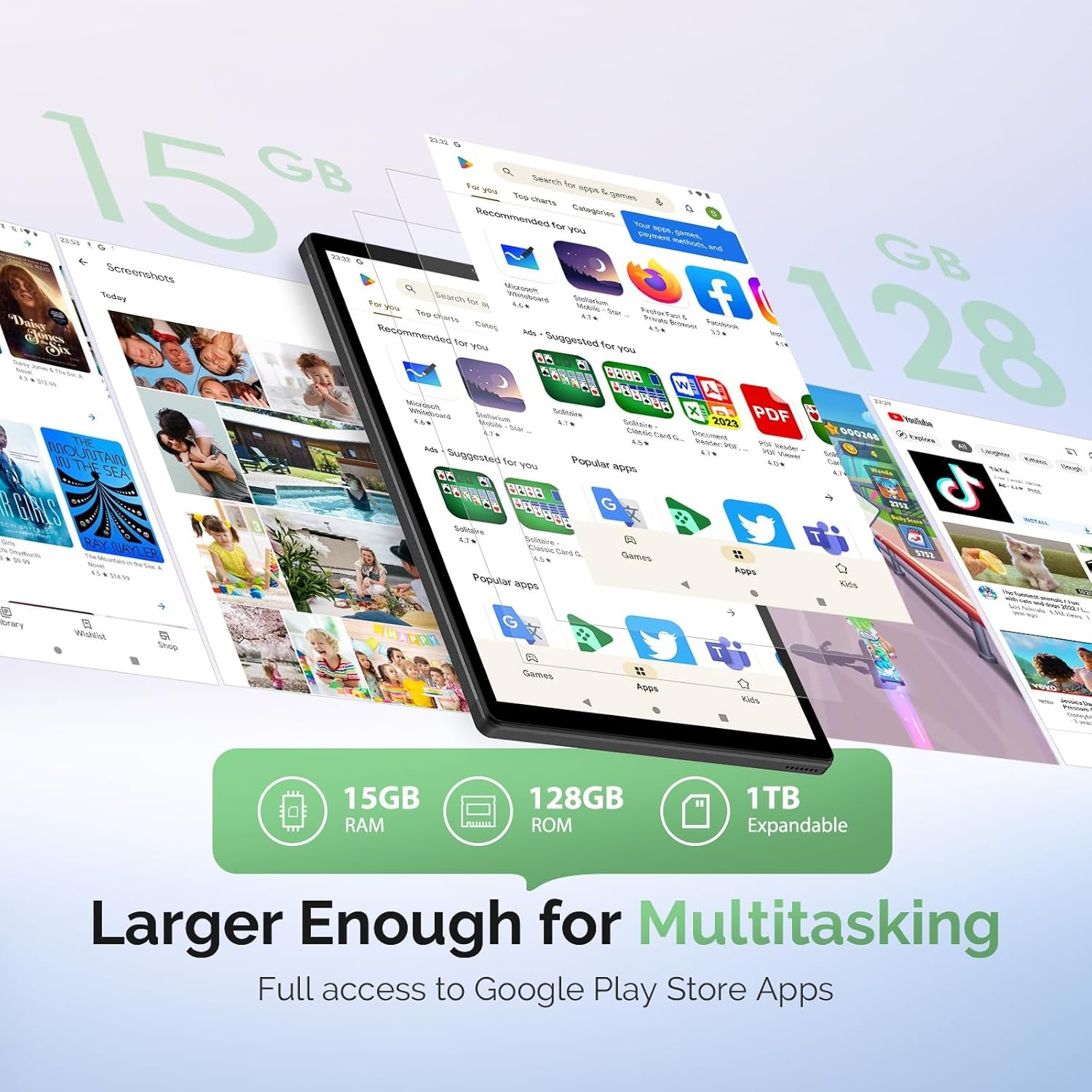 Планшет 10.3" Full HD Yumkem T26 6+9/128Gb 4G 8 ядер 2-SIM Android 12 6000 mAh Чорний, фото №4