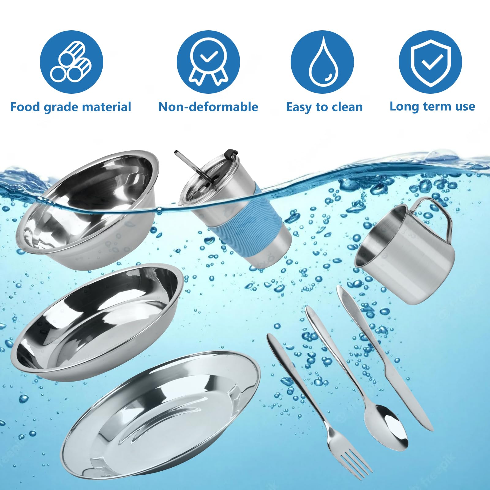 Набор столовых приборов Camping Cutlery Set 10 штук для кемпинга, фото №4