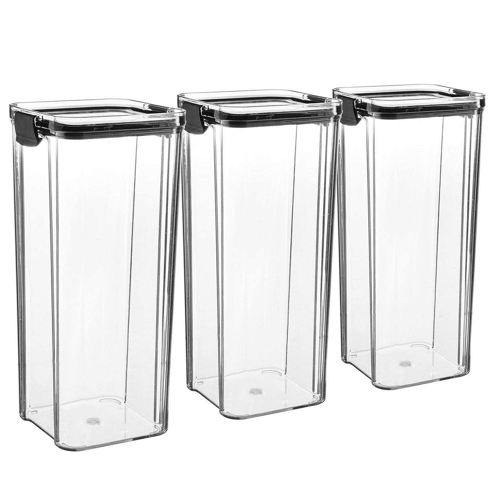 Ємності для зберігання Argon Tableware 1.8 л Набір із 3 шт. Прозорі Герметичні Багаторазові Штабельовані для заморозки ланч-бокси Чорний, фото №1 Ємності для зберігання Argon Tableware 1.8 л Набір із 3 шт. Прозорі Герметичні Багаторазові Штабельовані для заморозки ланч-бокси Чорний, фото №1