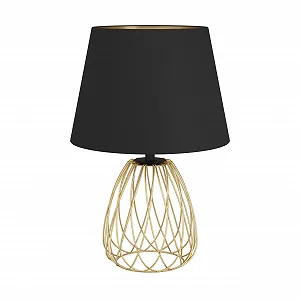 Настільна лампа EGLO JAZMINIA Vintage 45 см Black & Brass Metal Textile Shade E27 - Фото 1