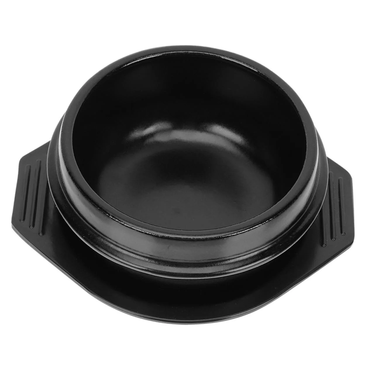 Кастрюля для бибимбап керамическая с подставкой термостойкая с двойной ручкой, фото №1 Кастрюля для бибимбап керамическая с подставкой термостойкая с двойной ручкой, фото №1