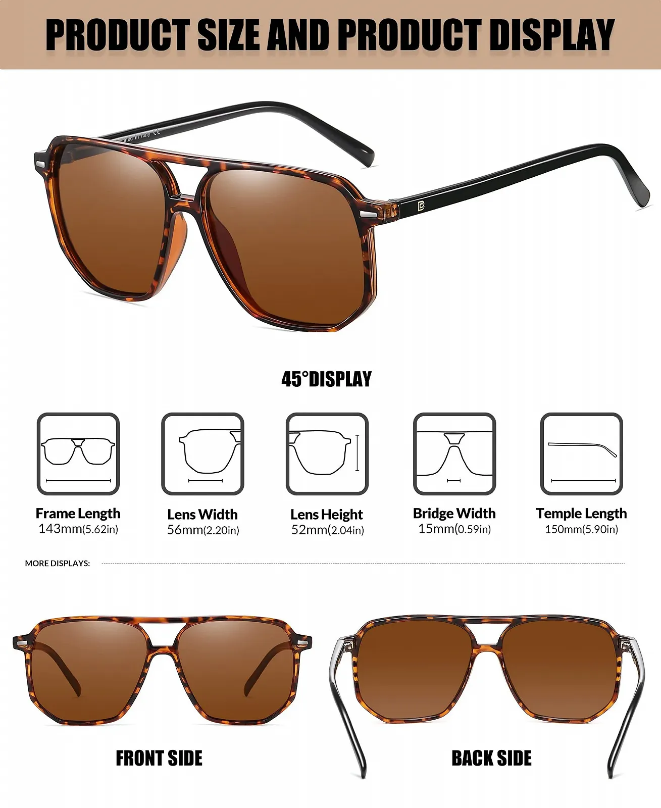 Сонцезахисні окуляри Квадратні Поляризовані DUCO Ретро Вінтажні DC3001, фото №2 Сонцезахисні окуляри Квадратні Поляризовані DUCO Ретро Вінтажні DC3001, фото №2