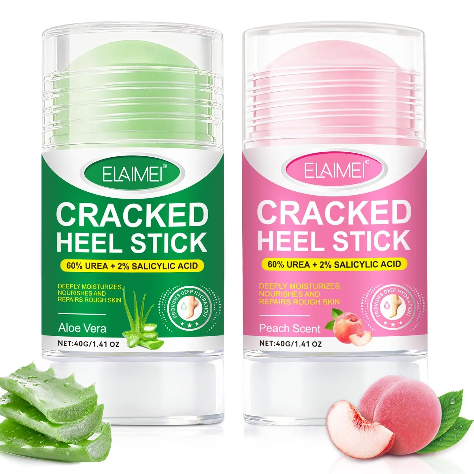 Карандаш для ухода за ногами с мочевиной 60% и салициловой кислотой 2% Интенсивное восстановление Алоэ вера или Персик 2 шт., фото №1 Карандаш для ухода за ногами с мочевиной 60% и салициловой кислотой 2% Интенсивное восстановление Алоэ вера или Персик 2 шт., фото №1