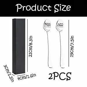 Набор из 2 подарков для бабушки и дедушки, подарочная кофейная ложка с гравировкой от внука с лучшей коробкой, подарочный набор ложек на день рождения, рождественские подарки с гравировкой, для бабушки и дедушки (XG160 + XG161) synthetic.ua - Фото 1