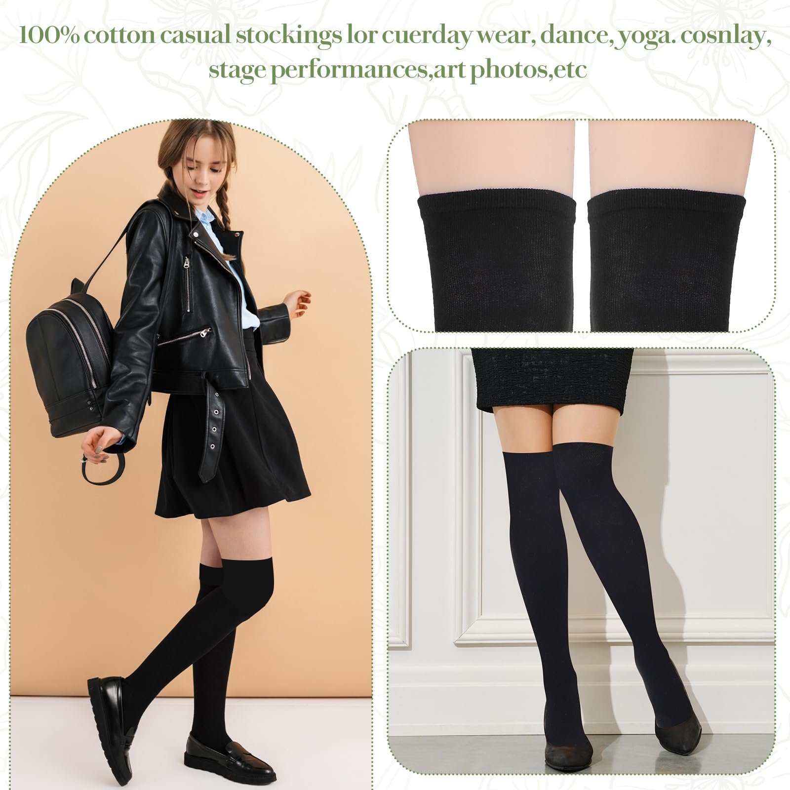 1 пара очень длинных носков, женские носки до колен, гетры, длинные хлопковые теплые носки для сапог, повседневные носки, длинные чулки, женские высокие носки до бедер, вязаные носки до колен для сапог, черный, фото №4