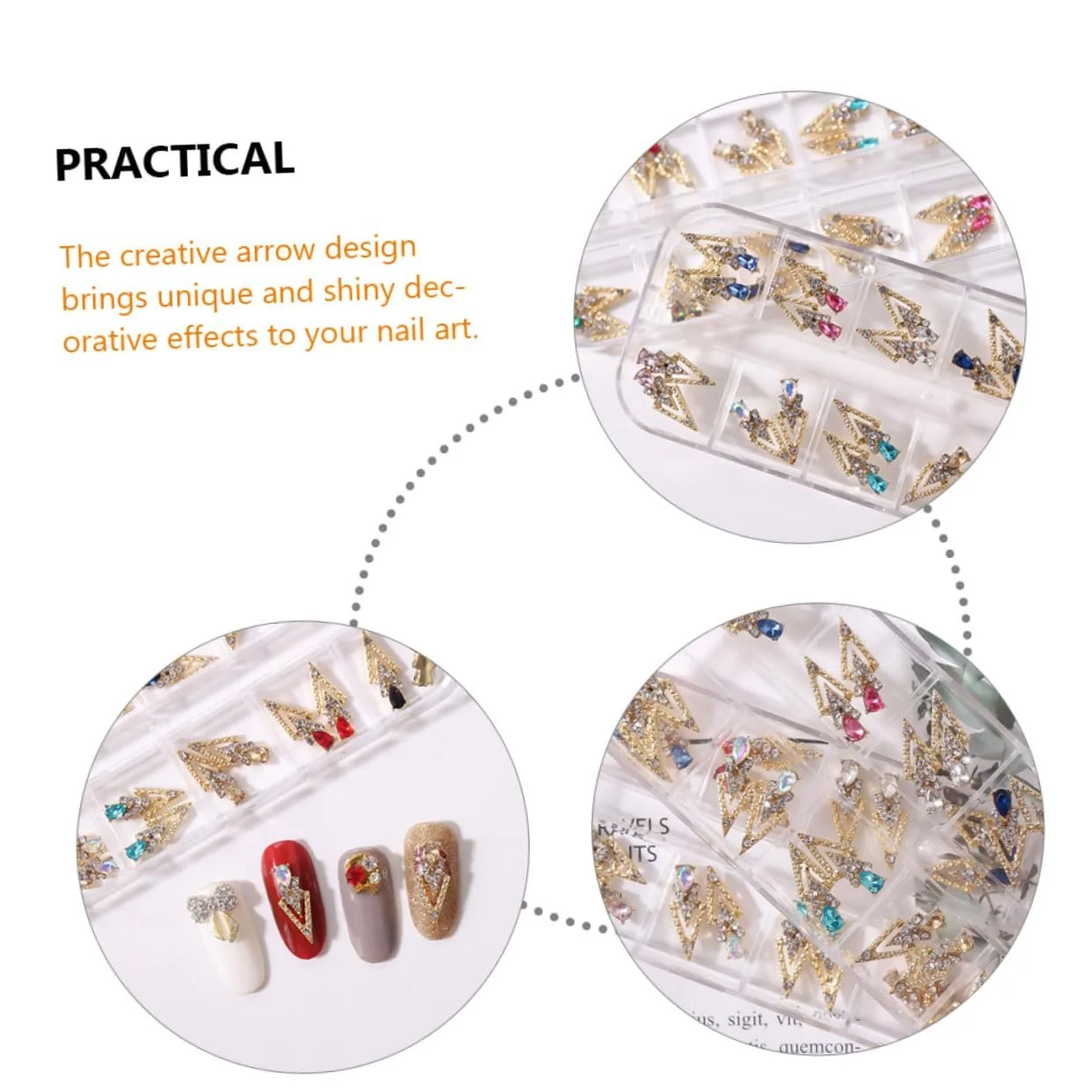 Украшения для ногтей MERRYHAPY 24 шт. со стразами Декоративные для стильного дизайна ногтей Подходят для натуральных и искусственных ногтей Простые в использовании, фото №4
