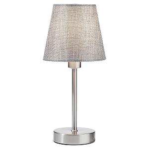 Настільна лампа casa NOVA висота 32 см сіра нікель метал тканина - Фото 1