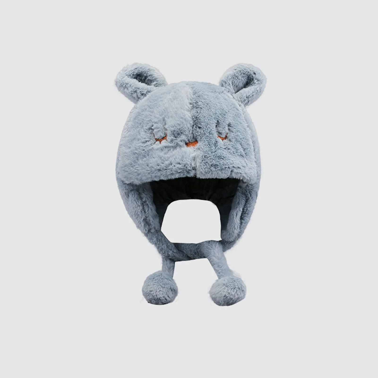 Популярная хрустально мягкая модная теплая шапка, шапка с ушами, шапка с подвижными ушами, плюшевая шапка с кроличьими ушами, смешные шапки с двигающимися ушами, фото №2