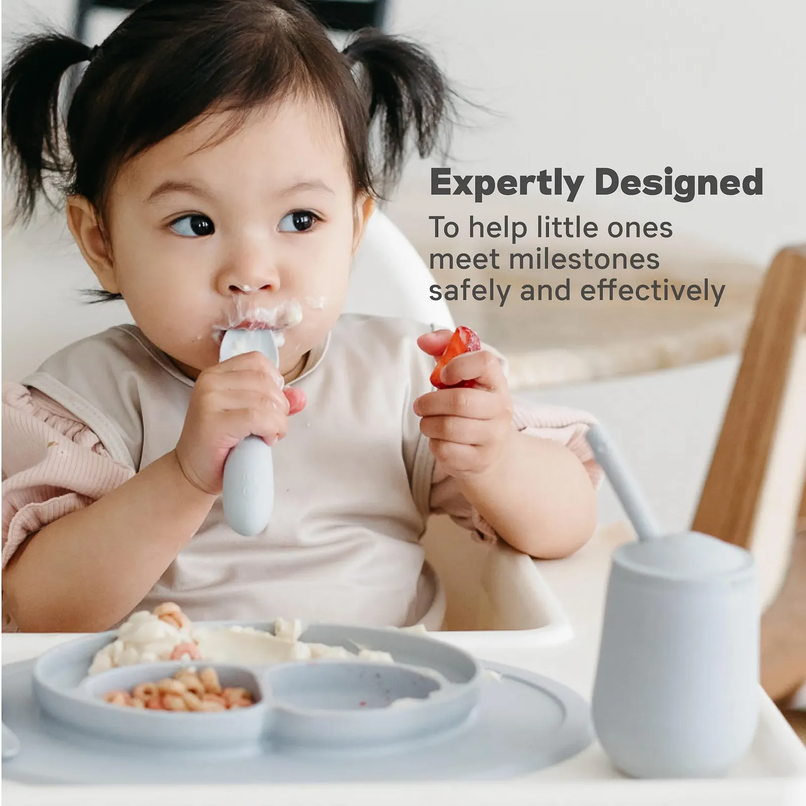 Тарілка ezpz Mini Mat Силіконова Green, фото №3