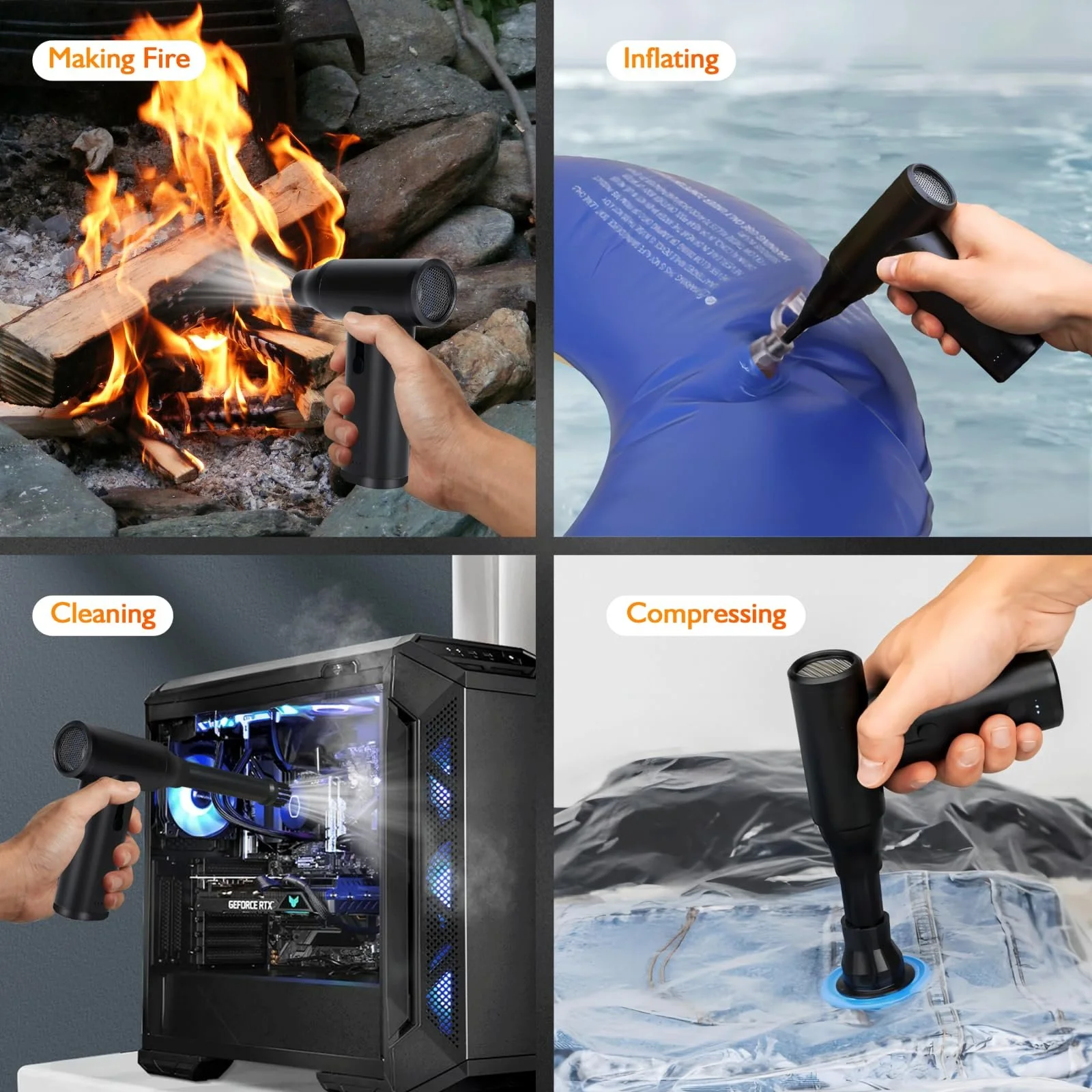 Електричний повітродувка MERTTURM 5-в-1 Mini 120000 об/хв з алюмінієвого сплаву, фото №7 Електричний повітродувка MERTTURM 5-в-1 Mini 120000 об/хв з алюмінієвого сплаву, фото №7