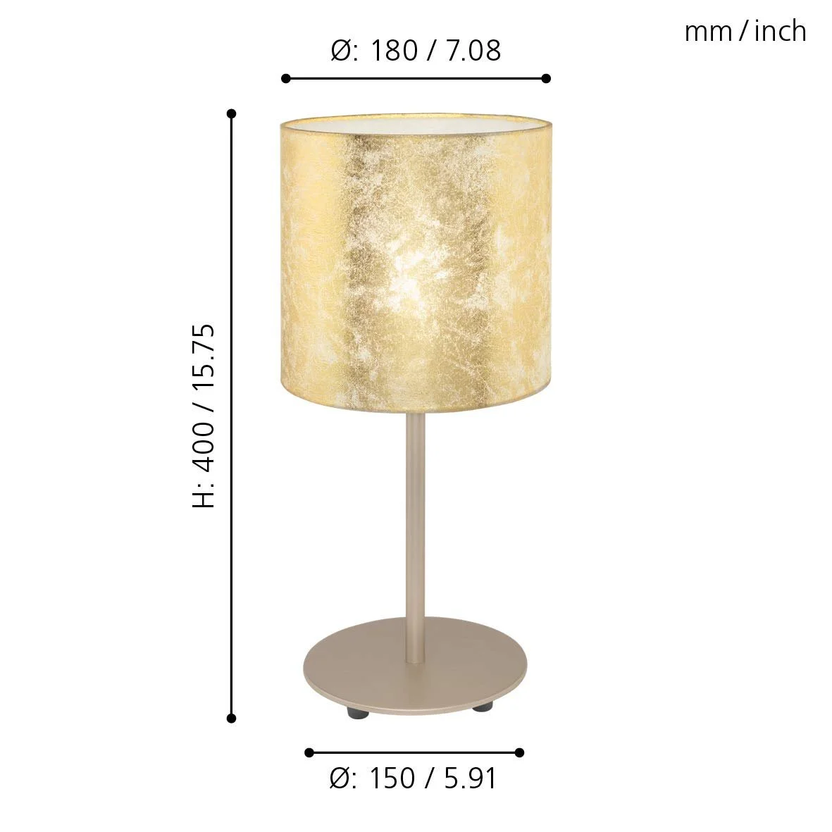 Настольная лампа Eglo Шампань/Золотой (E27), фото №6