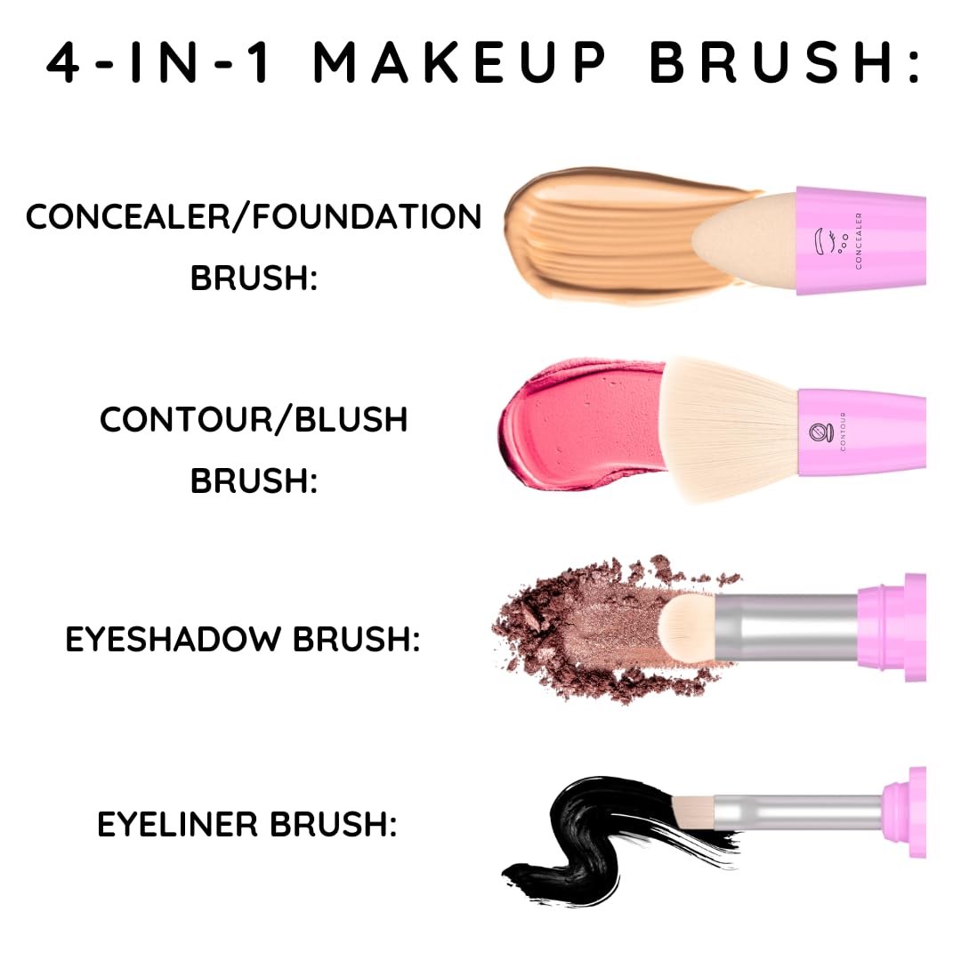 Набор кистей для макияжа Katelia Beauty Touch Up 4 в 1, многофункциональный, все в одном, дорожный набор, инновационный портативный дорожный размер, фото №5