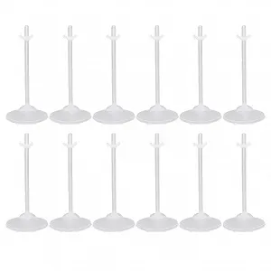 Набір EXCEART Пластикові Підставки для Ляльок Дисплей Тримач 21 см Прозорий тримач ляльки для 9 дюймів 10 дюймів і 11 дюймів Ляльки Білий - Фото 1