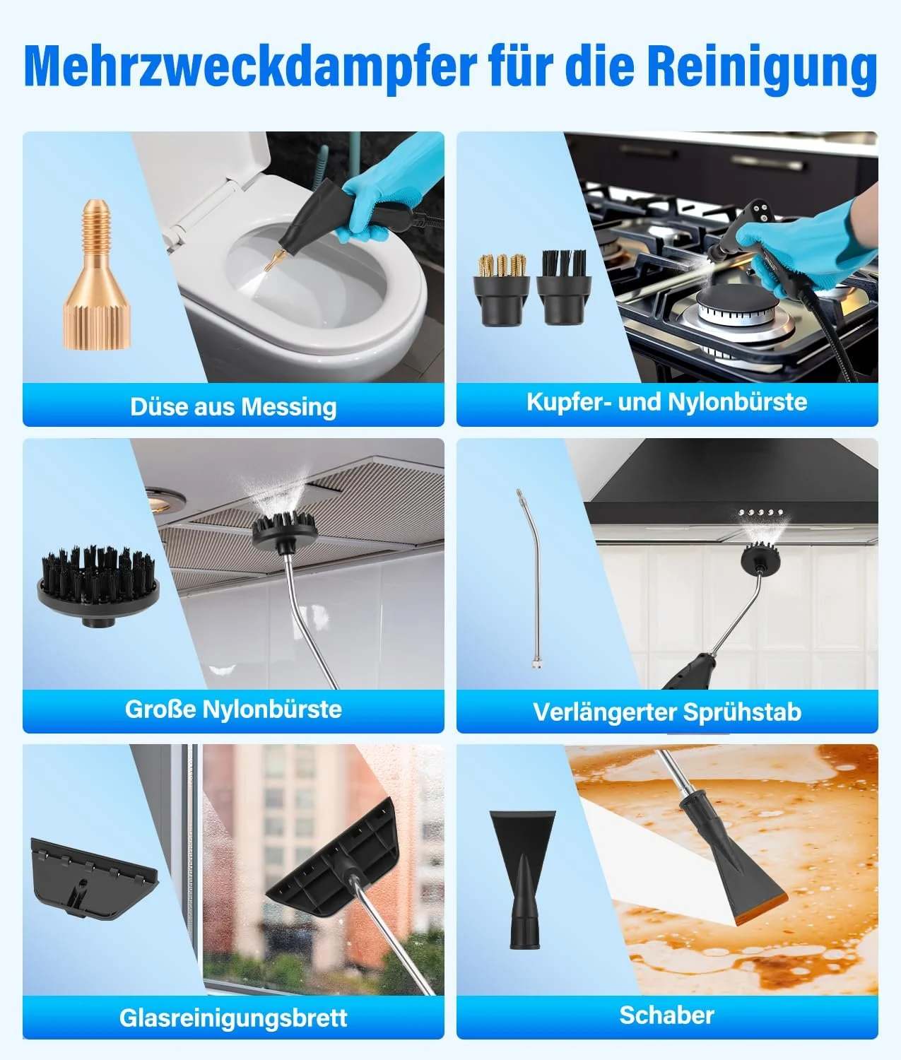 Пароочисник PAHTTO Високотемпературний Побутовий LCD-дисплей Ручка із захистом від опіків Регульований об'єм води Для дому та автомобіля, фото №8