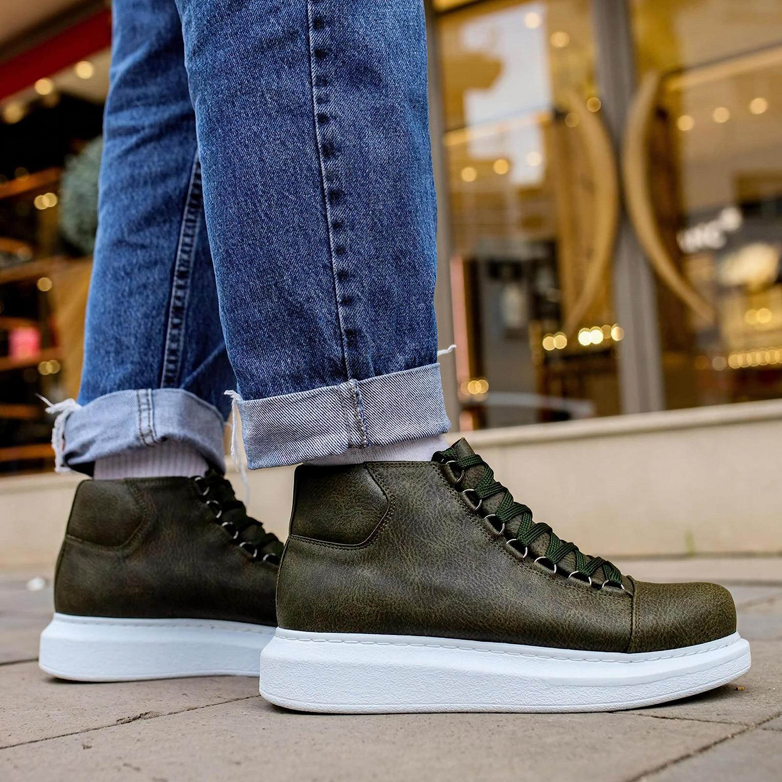 Кросівки Solaress Шкіряні Високі Модні Чоловічі, фото №4