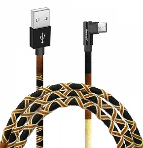 Кабель Grand-X USB-microUSB 2.1A, 1м Brown/Yellow угл micro USB (FM-08BY) - Фото 1