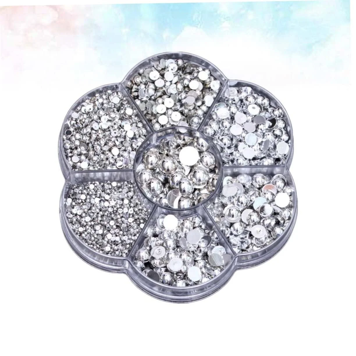 Полукруглые бусины COHEALI 7395 шт. серебряные, фото №2