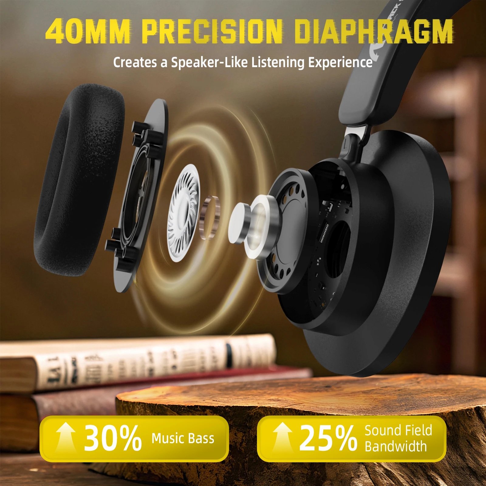Навушники ATTACK SHARK G500 Black Hi-Res ANC BT5.3 Microphone, фото №5