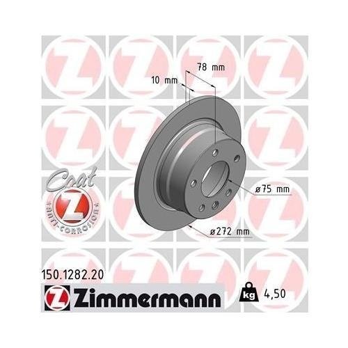 Тормозной диск ZIMMERMANN COAT Z 150.1268.20 для BMW, передний мост, фото №5