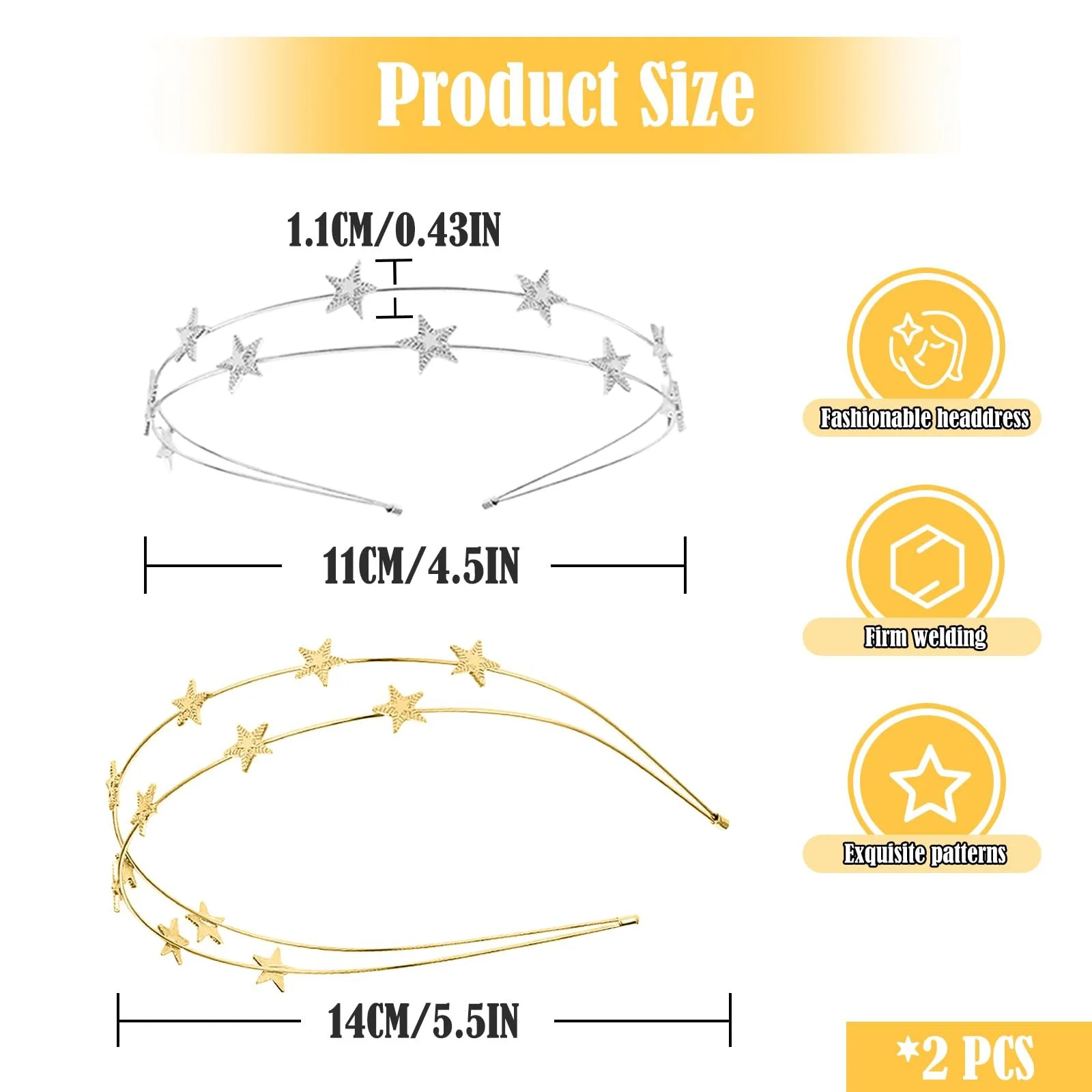Обруч для волосся 2 Star для дівчаток, фото №2