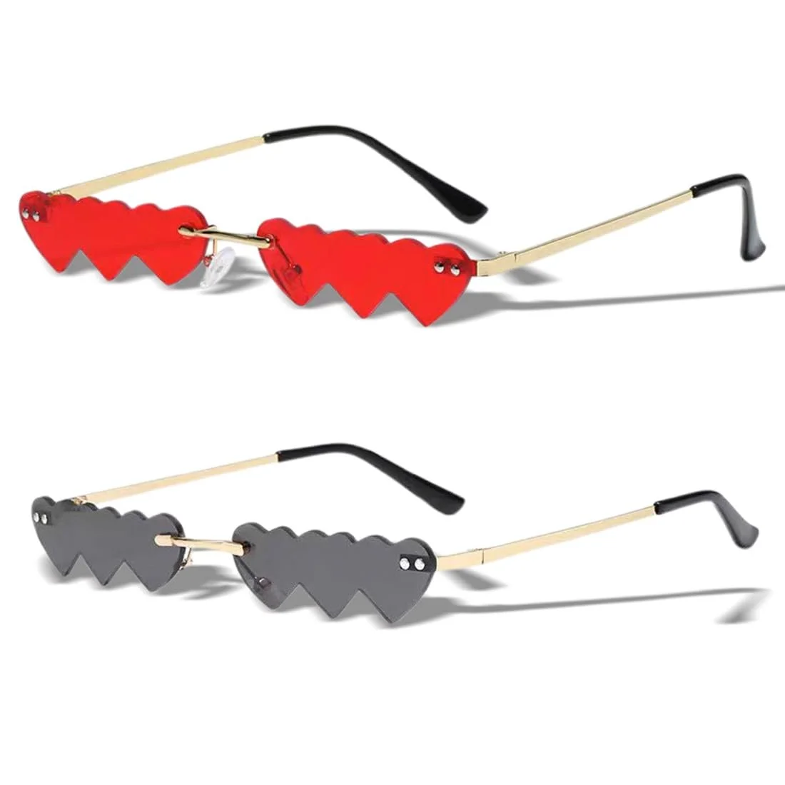 Сонцезахисні Окуляри Серце Ретро QOWUXHZ, 2 шт, Червоний, фото №1 Сонцезахисні Окуляри Серце Ретро QOWUXHZ, 2 шт, Червоний, фото №1
